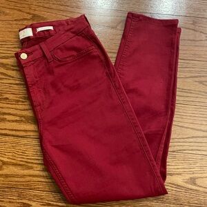 JEN 7 by FOR ALL MANKIND women’s ANKLE SKINNY JEAN in MERLOT color, SIZE 8